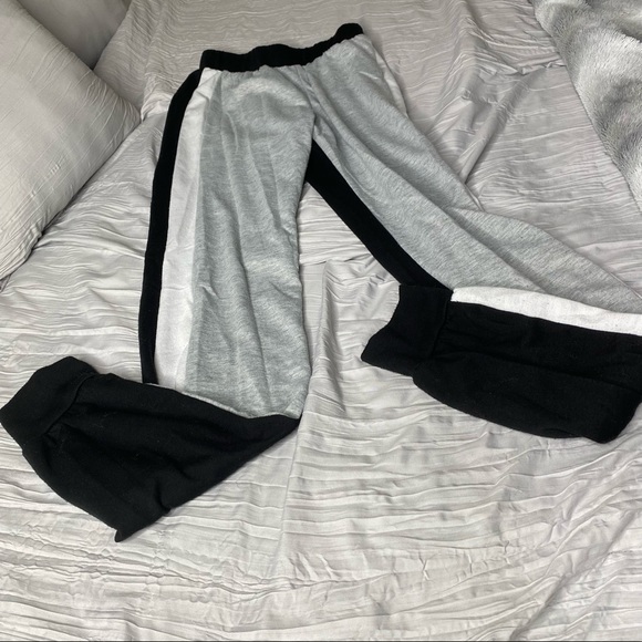 Fashion Nova Grey Striped Sweats - Picture 3 of 5